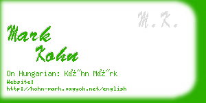 mark kohn business card